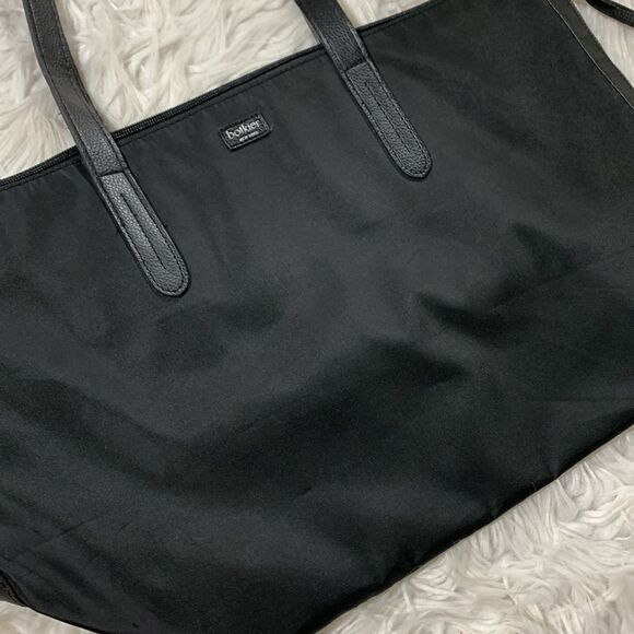 BOTKIER Black tote bag zip top zip/slip interior pockets decorative side zips - Picture 10 of 15